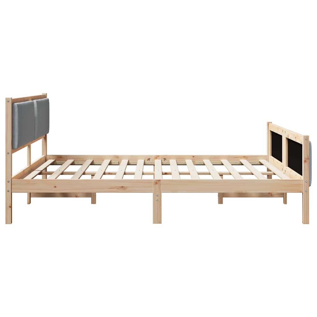 Bedframe met hoofdeinde Lichtgrijs 180 x 200 cm Stof is nu te koop bij PeponiXL, paradijselijk wonen!