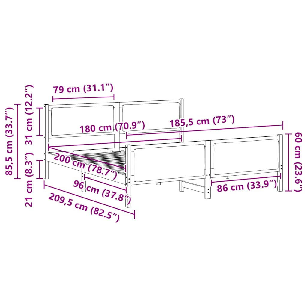 Bedframe met hoofdeinde Lichtgrijs 180 x 200 cm Stof is nu te koop bij PeponiXL, paradijselijk wonen!