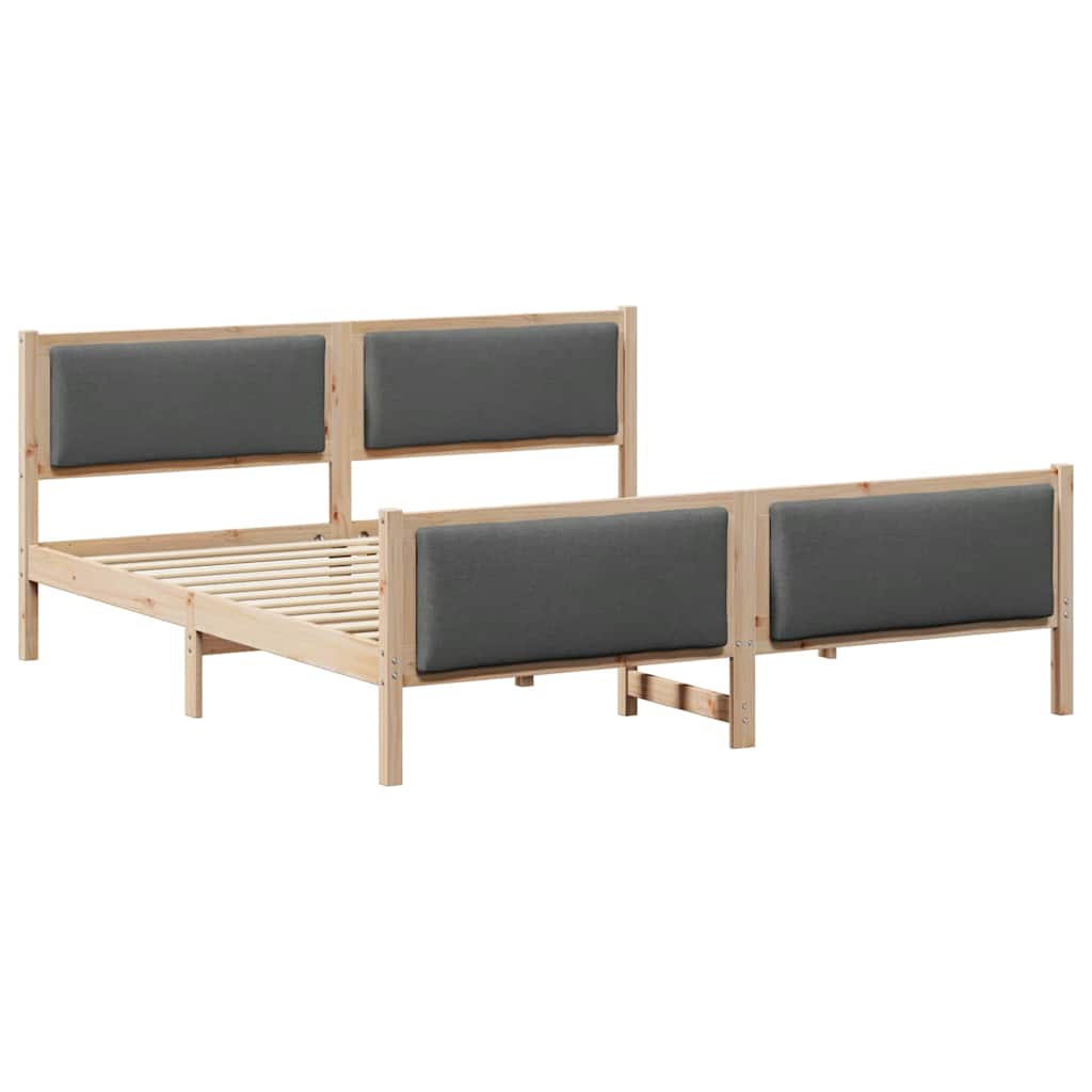 Bedframe met hoofdeinde Donkergrijs 180 x 200 cm Stof is nu te koop bij PeponiXL, paradijselijk wonen!