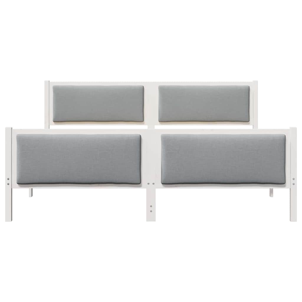 Bedframe met hoofdeinde Lichtgrijs 180 x 200 cm Stof is nu te koop bij PeponiXL, paradijselijk wonen!