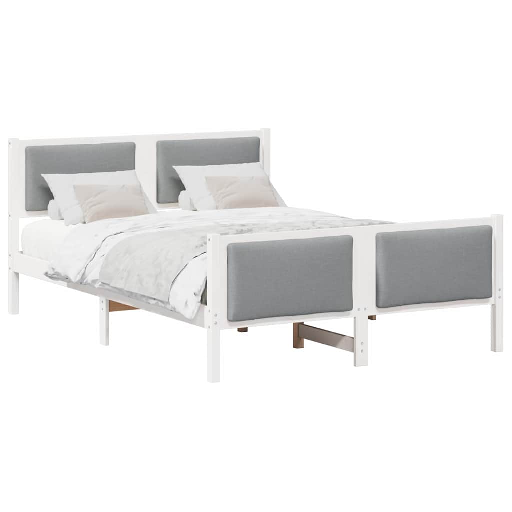 Bedframe met hoofdeinde Lichtgrijs 160 x 200 cm Stof is nu te koop bij PeponiXL, paradijselijk wonen!