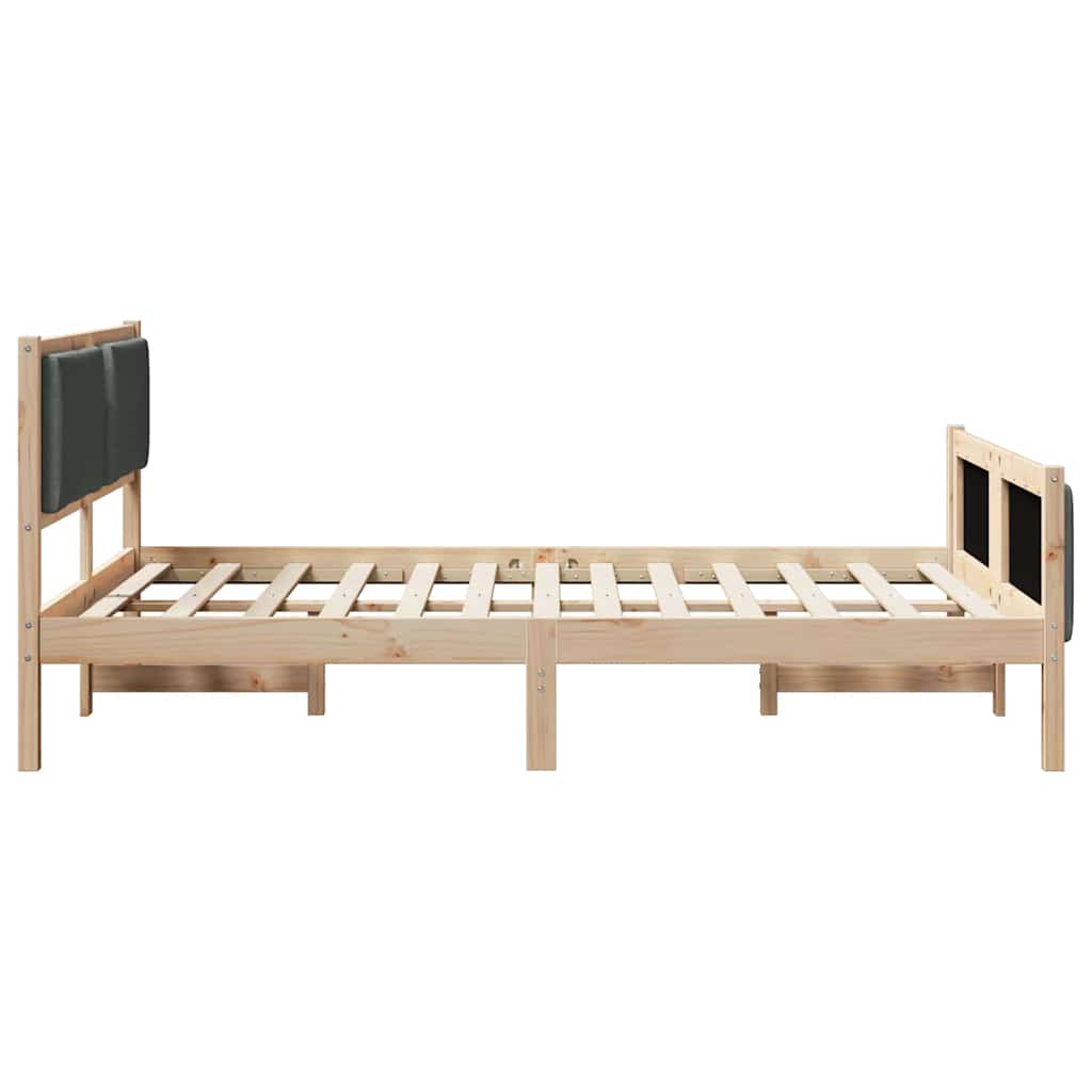 Bedframe met hoofdeinde Donkergrijs 150 x 200 cm Stof is nu te koop bij PeponiXL, paradijselijk wonen!