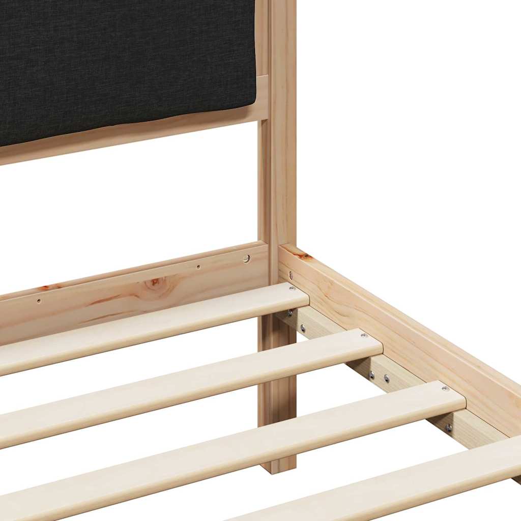 Bedframe met hoofdeinde Zwart 150 x 200 cm Stof is nu te koop bij PeponiXL, paradijselijk wonen!