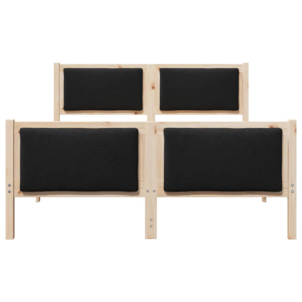 Bedframe met hoofdeinde Zwart 150 x 200 cm Stof is nu te koop bij PeponiXL, paradijselijk wonen!