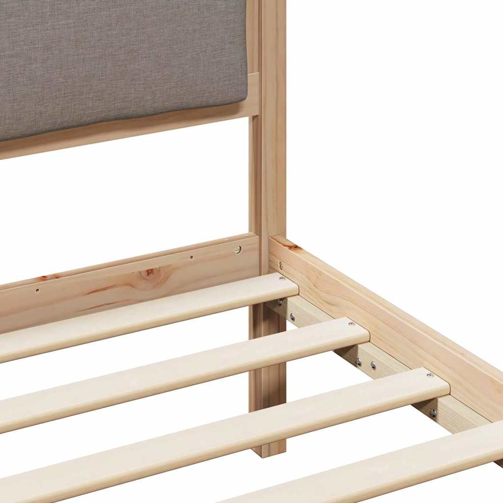 Bedframe met hoofdeinde Taupe 150 x 200 cm Stof is nu te koop bij PeponiXL, paradijselijk wonen!