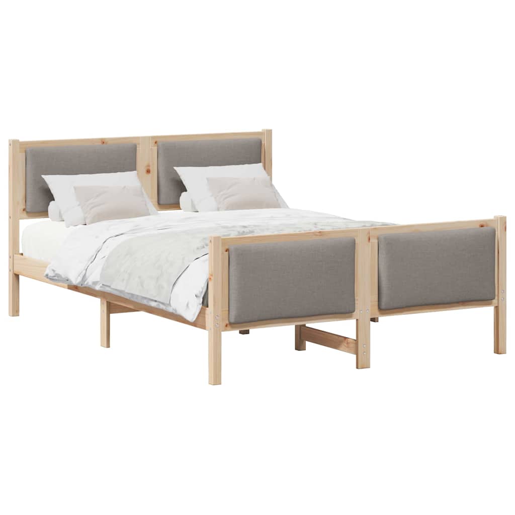 Bedframe met hoofdeinde Taupe 150 x 200 cm Stof is nu te koop bij PeponiXL, paradijselijk wonen!