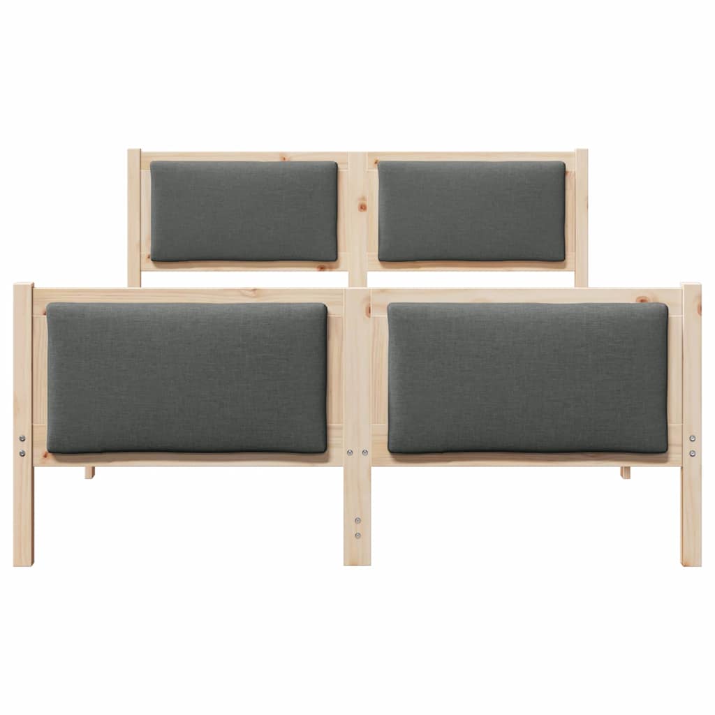 Bedframe met hoofdeinde Donkergrijs 140 x 200 cm Stof is nu te koop bij PeponiXL, paradijselijk wonen!