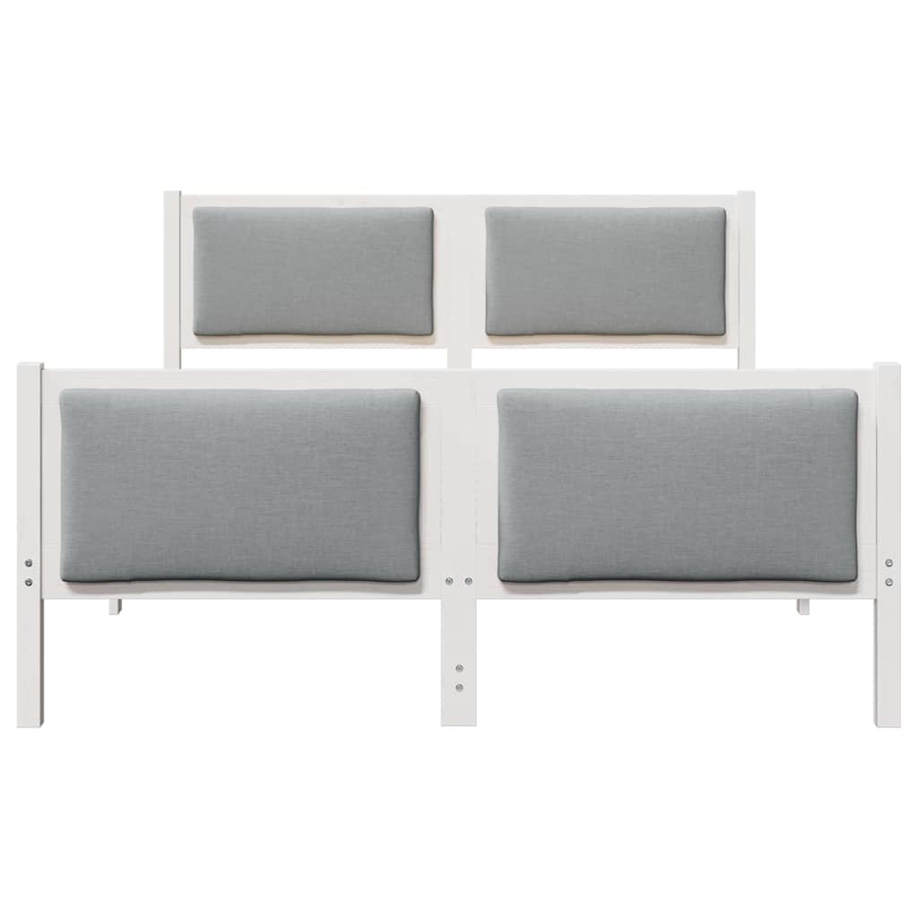 Bedframe met hoofdeinde Lichtgrijs 140 x 200 cm Stof is nu te koop bij PeponiXL, paradijselijk wonen!