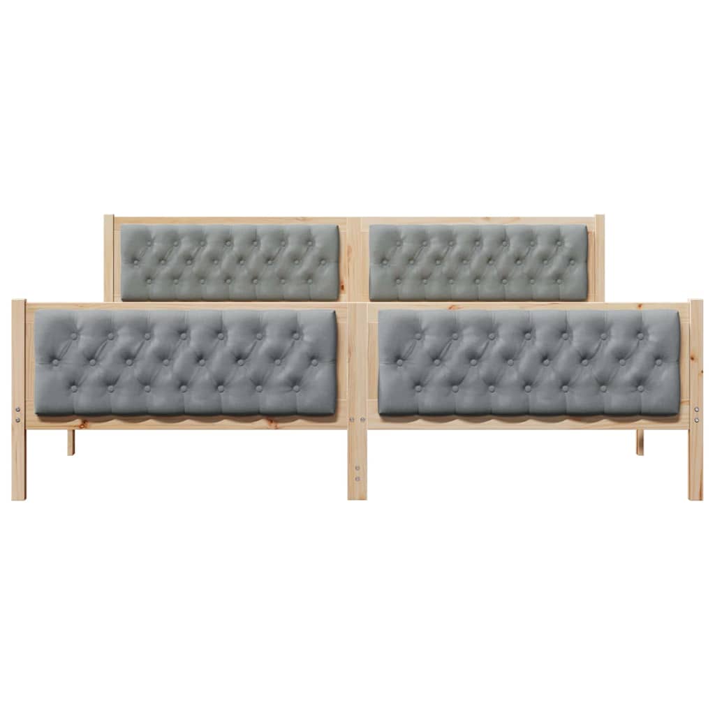 Bedframe Lichtgrijs 200 x 200 cm Massief grenenhout is nu te koop bij PeponiXL, paradijselijk wonen!