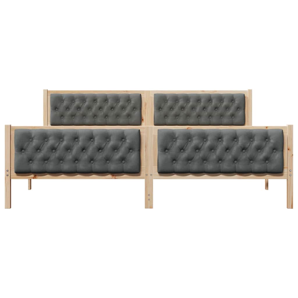 Bedframe Donkergrijs 200 x 200 cm Massief grenenhout is nu te koop bij PeponiXL, paradijselijk wonen!