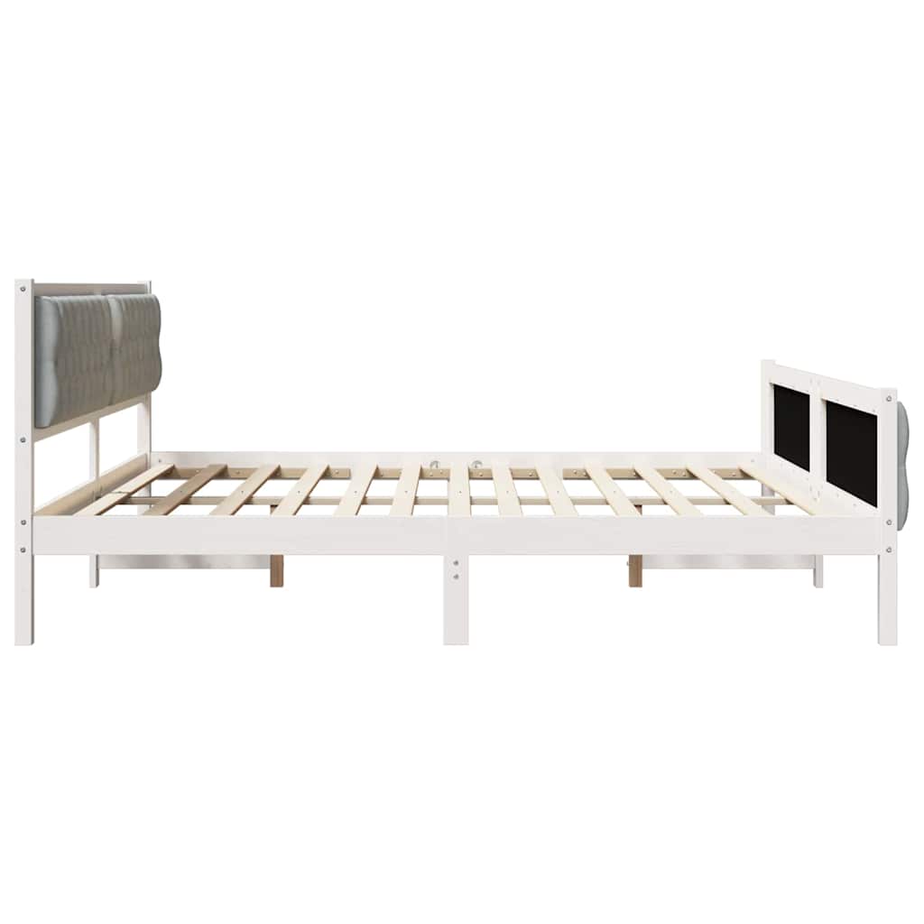Bedframe Lichtgrijs 200 x 200 cm Massief grenenhout is nu te koop bij PeponiXL, paradijselijk wonen!