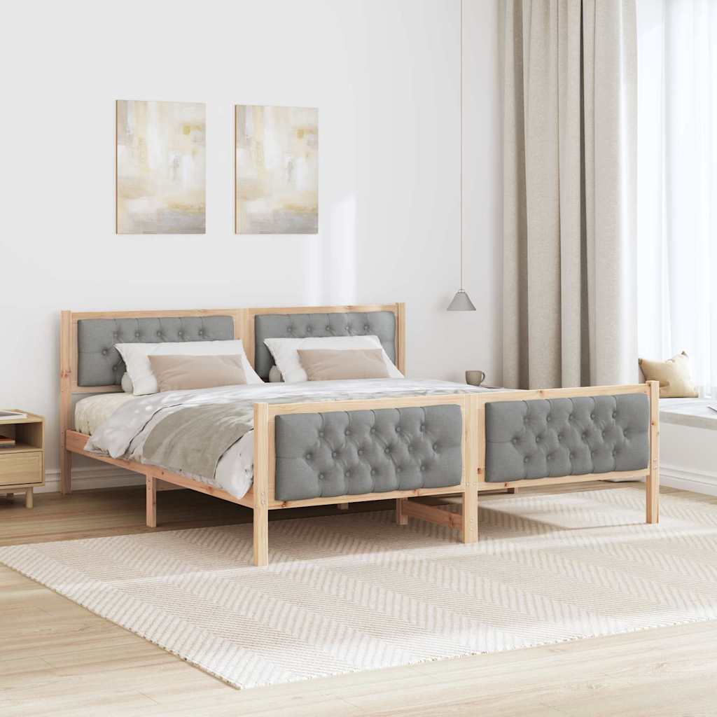 Bedframe Lichtgrijs 180 x 200 cm Massief grenenhout is nu te koop bij PeponiXL, paradijselijk wonen!