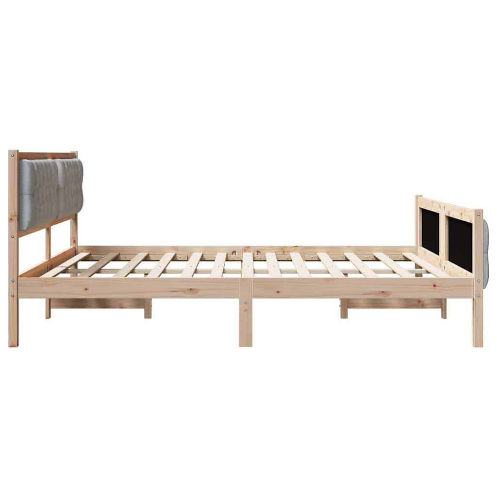 Bedframe Lichtgrijs 180 x 200 cm Massief grenenhout is nu te koop bij PeponiXL, paradijselijk wonen!