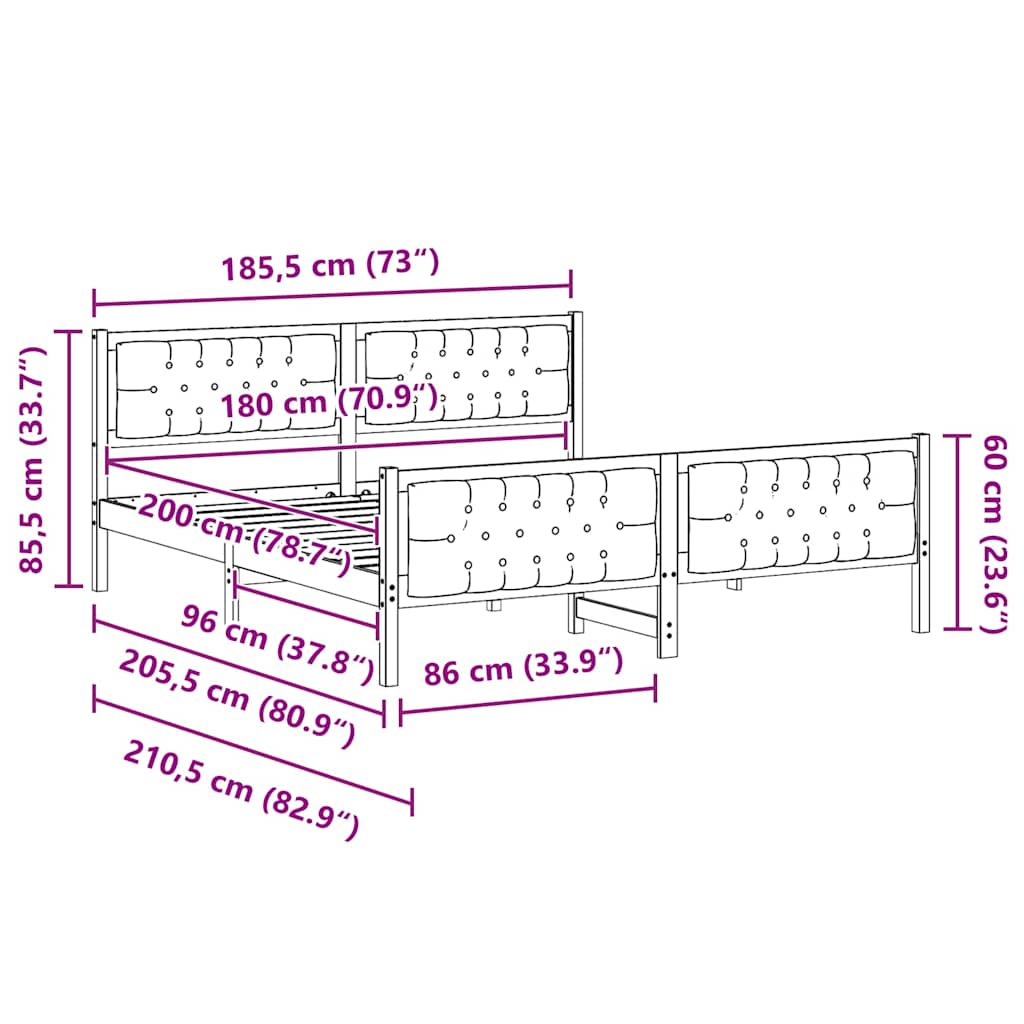 Bedframe Lichtgrijs 180 x 200 cm Massief grenenhout is nu te koop bij PeponiXL, paradijselijk wonen!