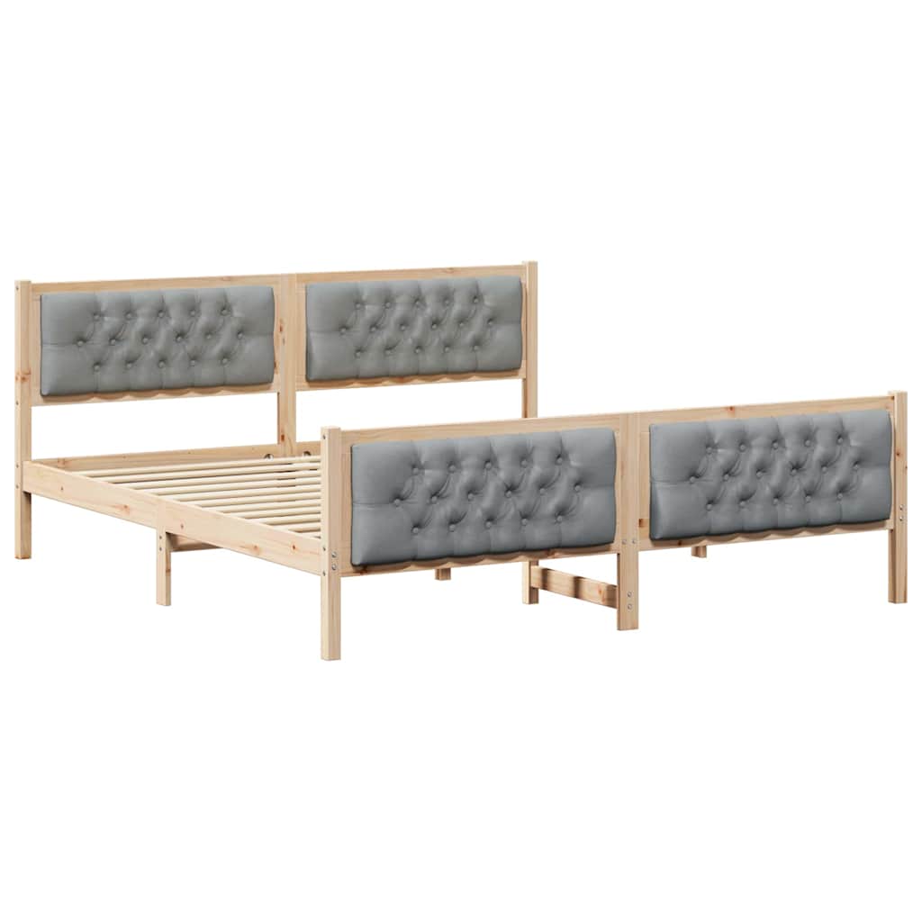 Bedframe Lichtgrijs 160 x 200 cm Massief grenenhout is nu te koop bij PeponiXL, paradijselijk wonen!