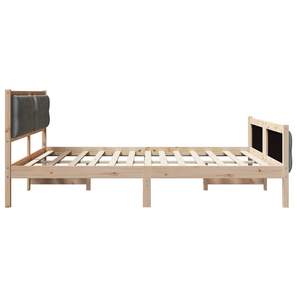 Bedframe Donkergrijs 160 x 200 cm Massief grenenhout is nu te koop bij PeponiXL, paradijselijk wonen!