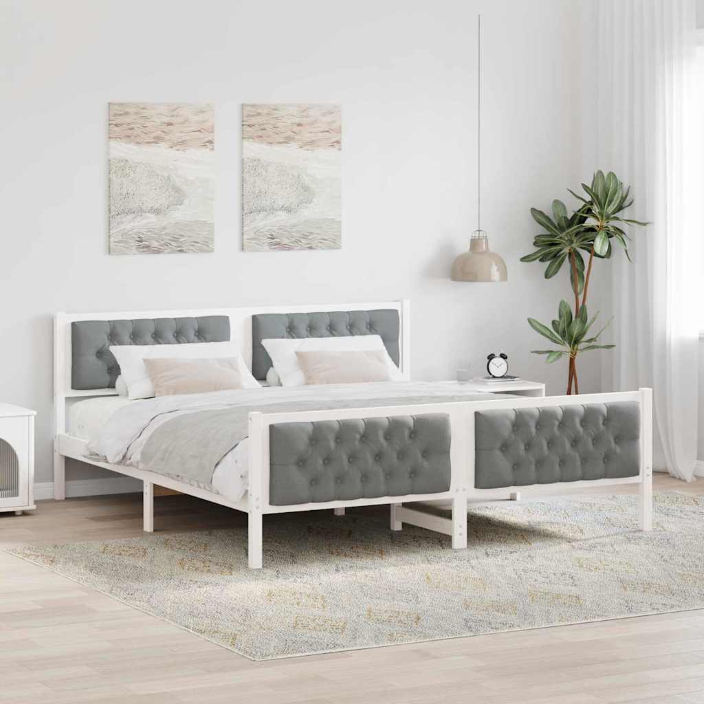 Bedframe Lichtgrijs 160 x 200 cm Massief grenenhout is nu te koop bij PeponiXL, paradijselijk wonen!