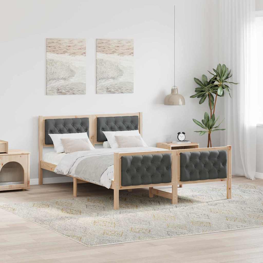 Bedframe Donkergrijs 150 x 200 cm Massief grenenhout is nu te koop bij PeponiXL, paradijselijk wonen!