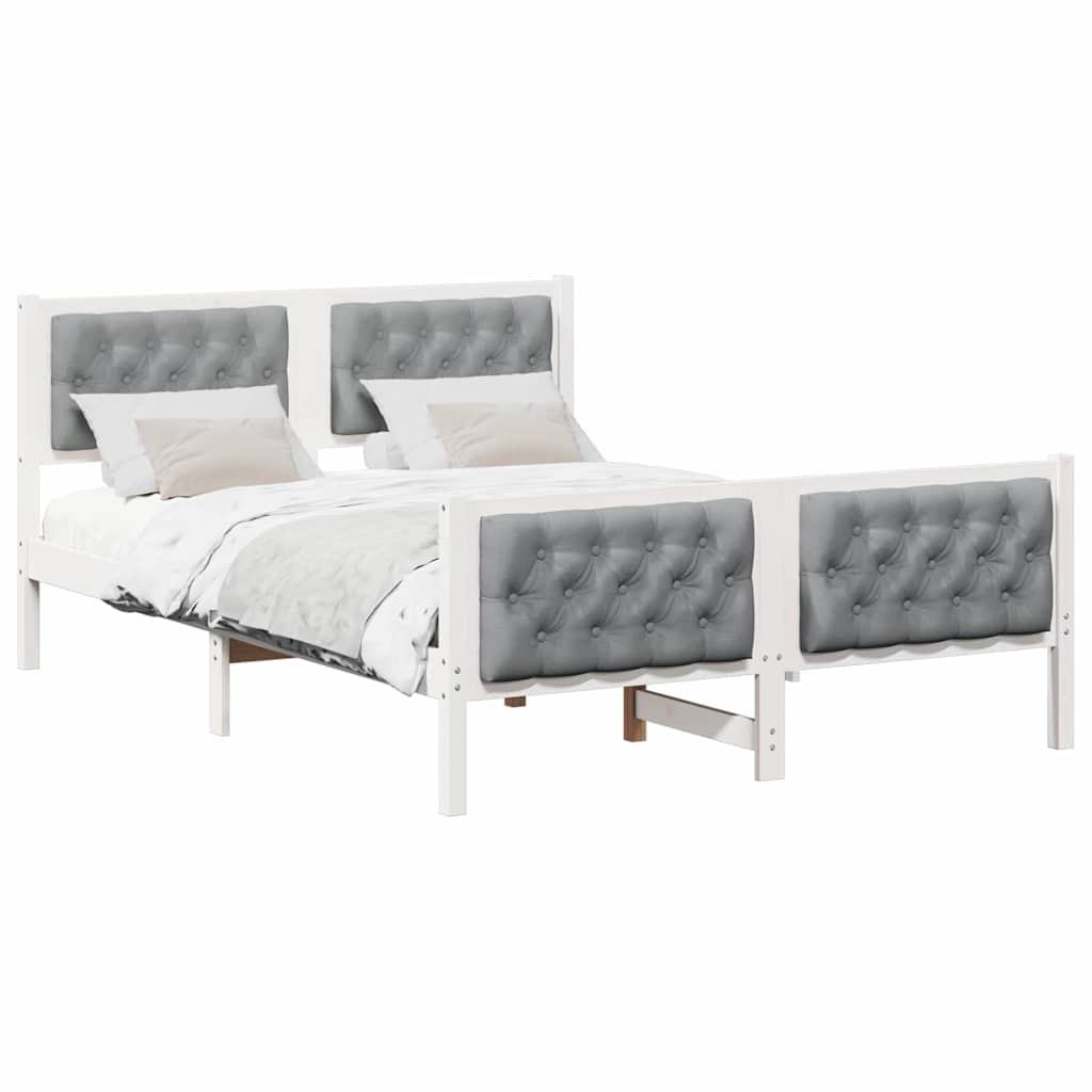 Bedframe Lichtgrijs 150 x 200 cm Massief grenenhout is nu te koop bij PeponiXL, paradijselijk wonen!
