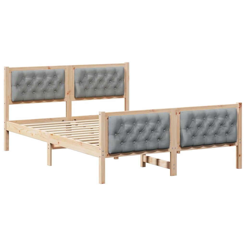 Bedframe Lichtgrijs 140 x 190 cm Massief grenenhout is nu te koop bij PeponiXL, paradijselijk wonen!
