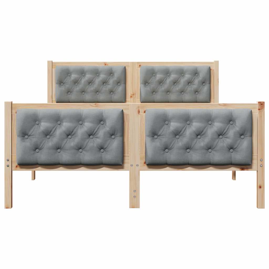 Bedframe Lichtgrijs 140 x 190 cm Massief grenenhout is nu te koop bij PeponiXL, paradijselijk wonen!