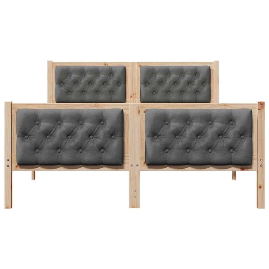 Bedframe Donkergrijs 140 x 190 cm Massief grenenhout is nu te koop bij PeponiXL, paradijselijk wonen!