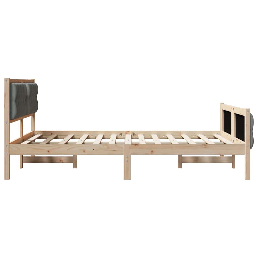 Bedframe Donkergrijs 140 x 190 cm Massief grenenhout is nu te koop bij PeponiXL, paradijselijk wonen!