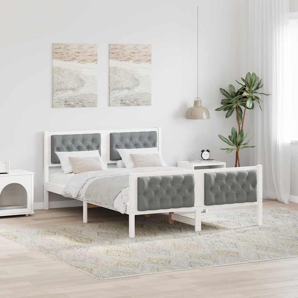 Bedframe Lichtgrijs 140 x 190 cm Massief grenenhout is nu te koop bij PeponiXL, paradijselijk wonen!