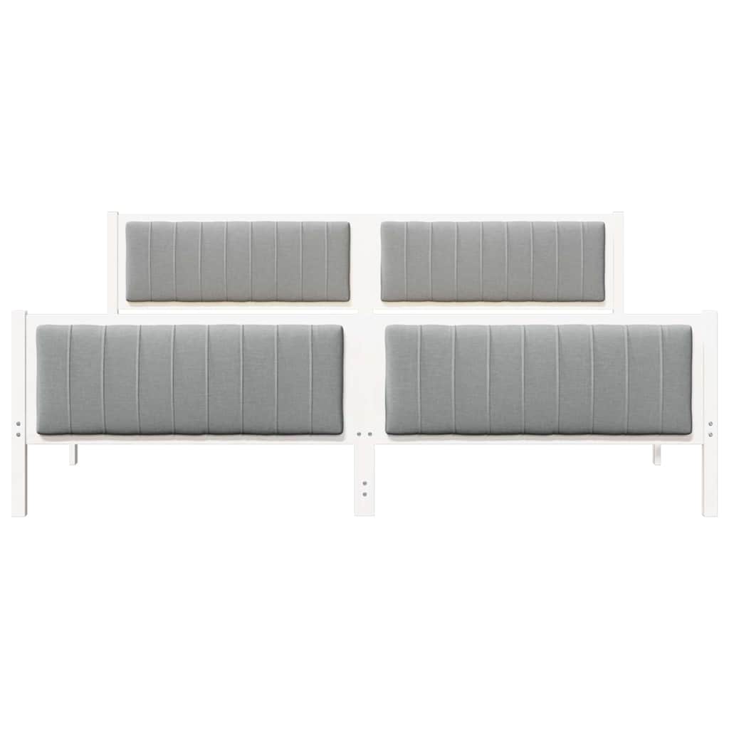 Bedframe Wit en lichtgrijs 200 x 200 cm Massief grenenhout is nu te koop bij PeponiXL, paradijselijk wonen!