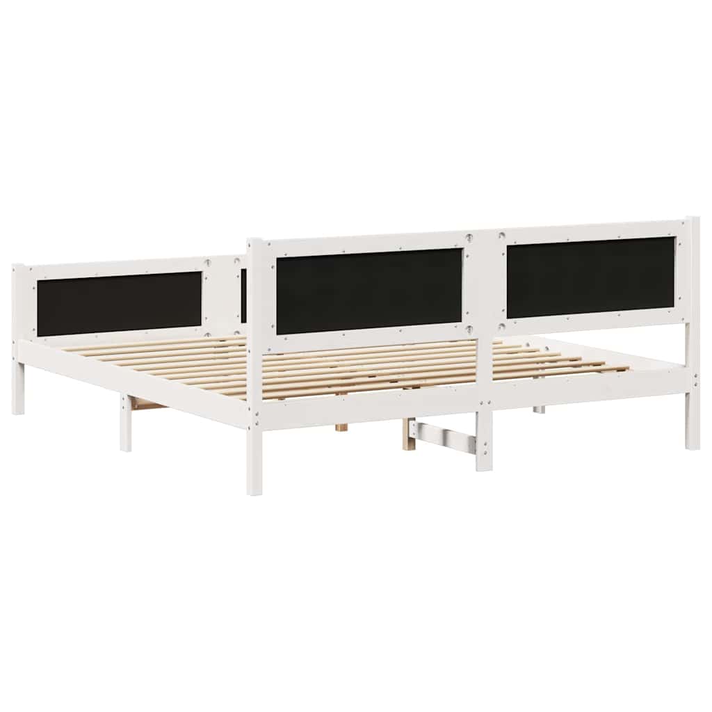 Bedframe Wit en lichtgrijs 180 x 200 cm Massief grenenhout is nu te koop bij PeponiXL, paradijselijk wonen!