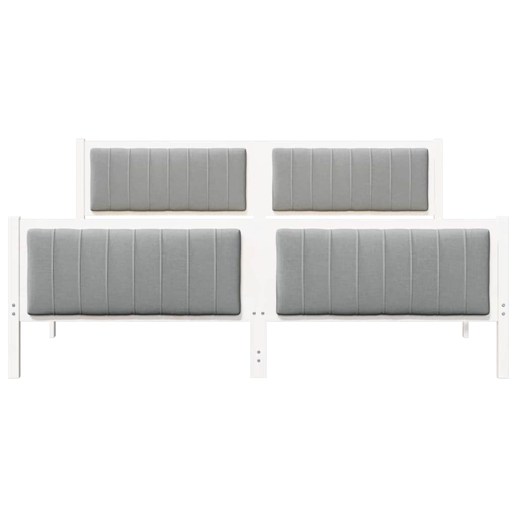 Bedframe Wit en lichtgrijs 180 x 200 cm Massief grenenhout is nu te koop bij PeponiXL, paradijselijk wonen!