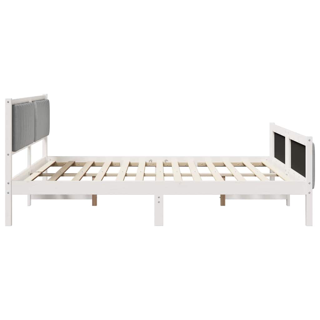 Bedframe Wit en lichtgrijs 180 x 200 cm Massief grenenhout is nu te koop bij PeponiXL, paradijselijk wonen!