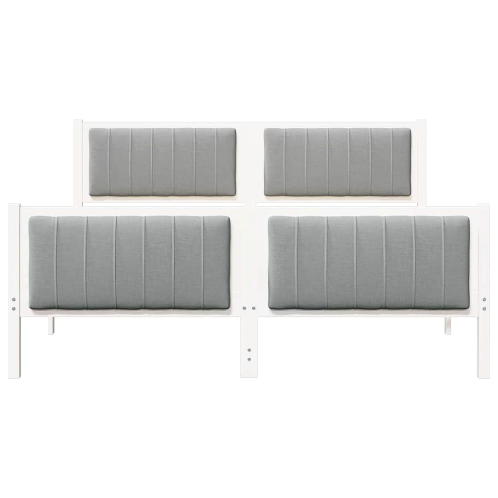 Bedframe Wit en lichtgrijs 150 x 200 cm Massief grenenhout is nu te koop bij PeponiXL, paradijselijk wonen!
