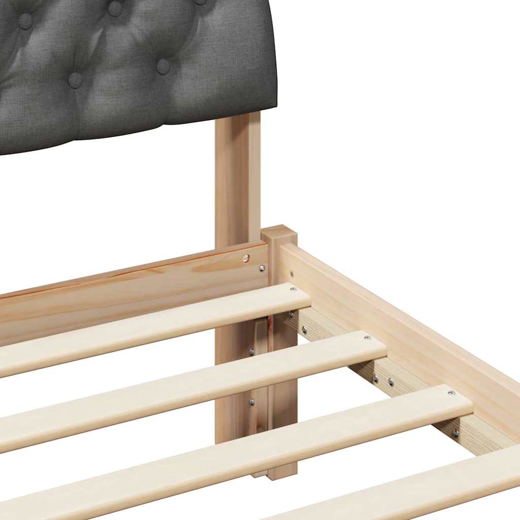 Bedframe Bruin en donkergrijs 200 x 200 cm Massief grenenhout is nu te koop bij PeponiXL, paradijselijk wonen!