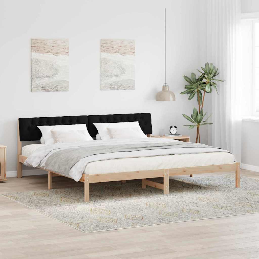 Bedframe Bruin en zwart 200 x 200 cm Massief grenenhout is nu te koop bij PeponiXL, paradijselijk wonen!
