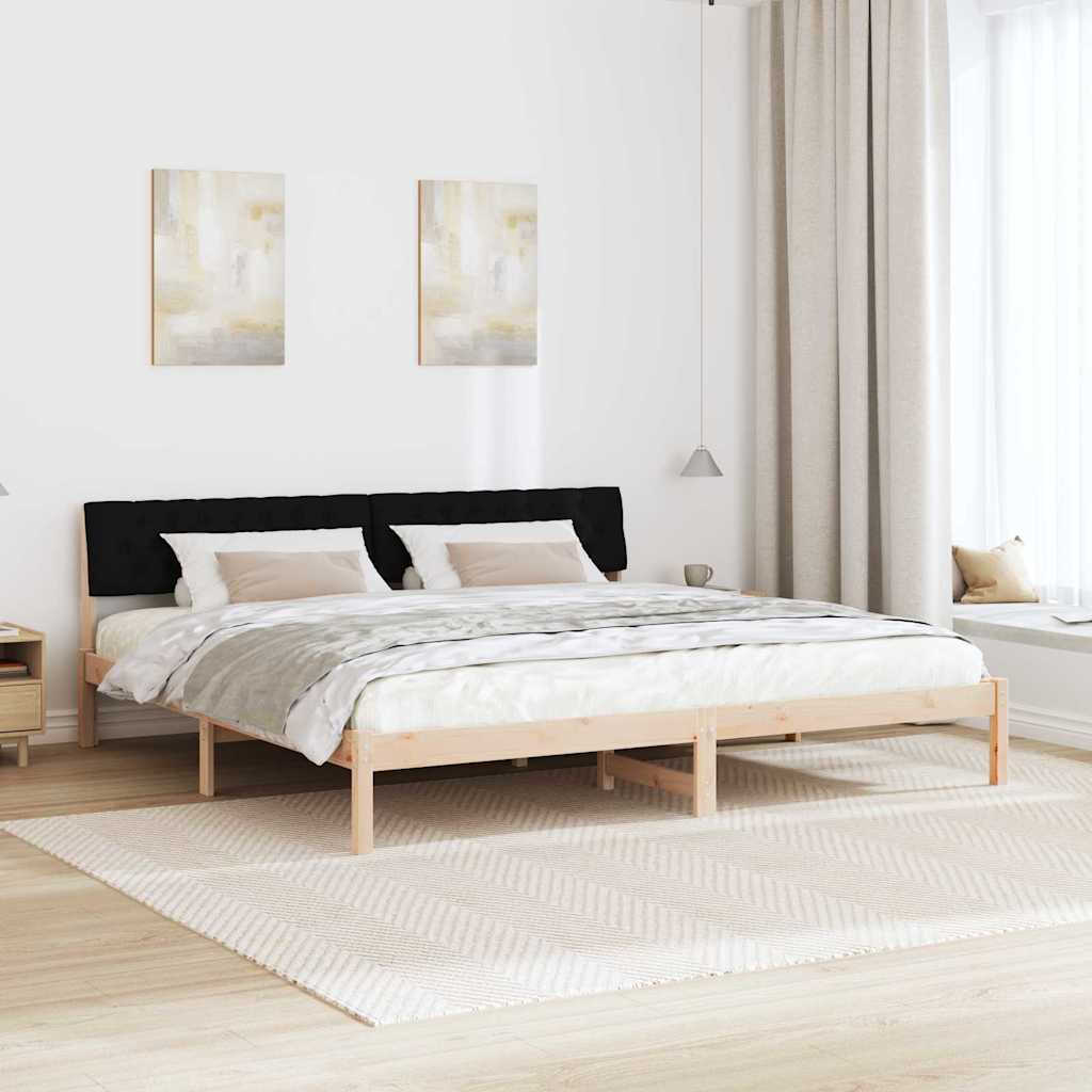 Bedframe Bruin en zwart 200 x 200 cm Massief grenenhout is nu te koop bij PeponiXL, paradijselijk wonen!