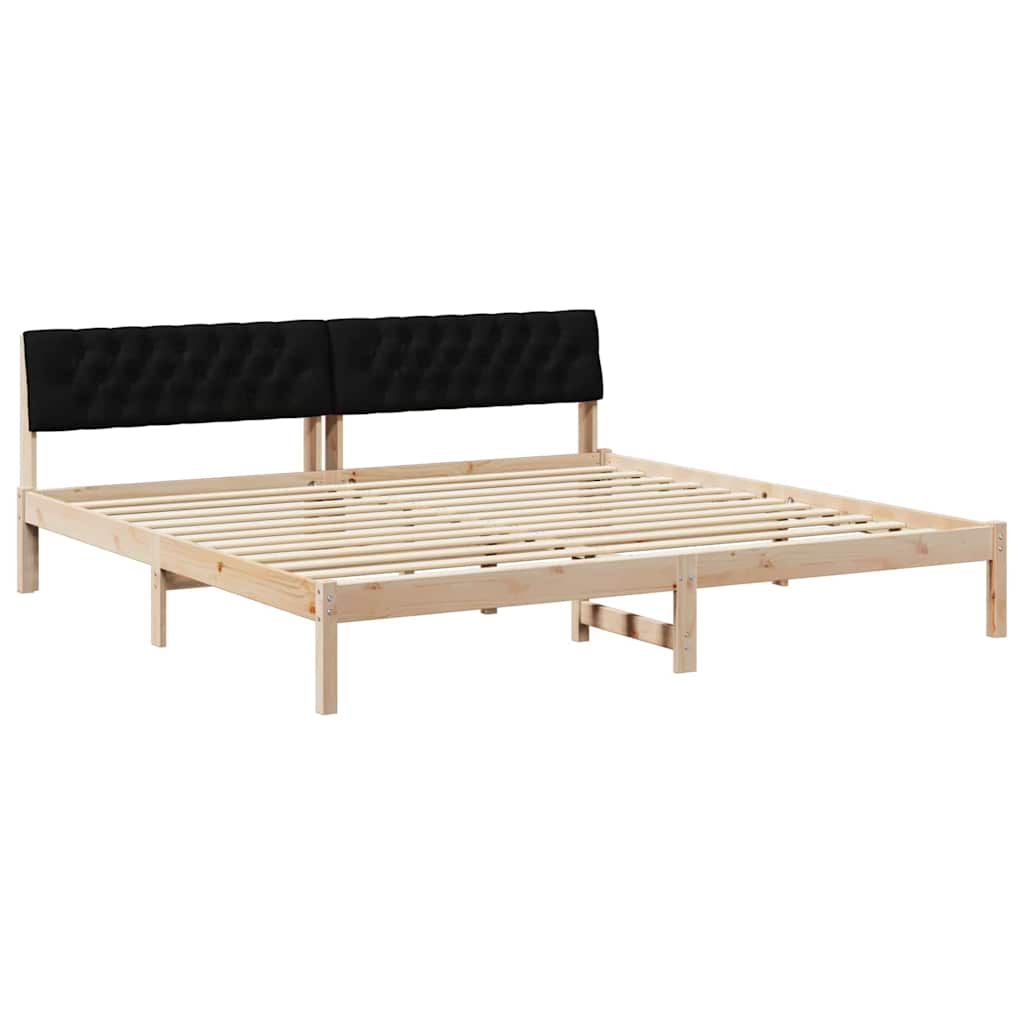 Bedframe Bruin en zwart 200 x 200 cm Massief grenenhout is nu te koop bij PeponiXL, paradijselijk wonen!