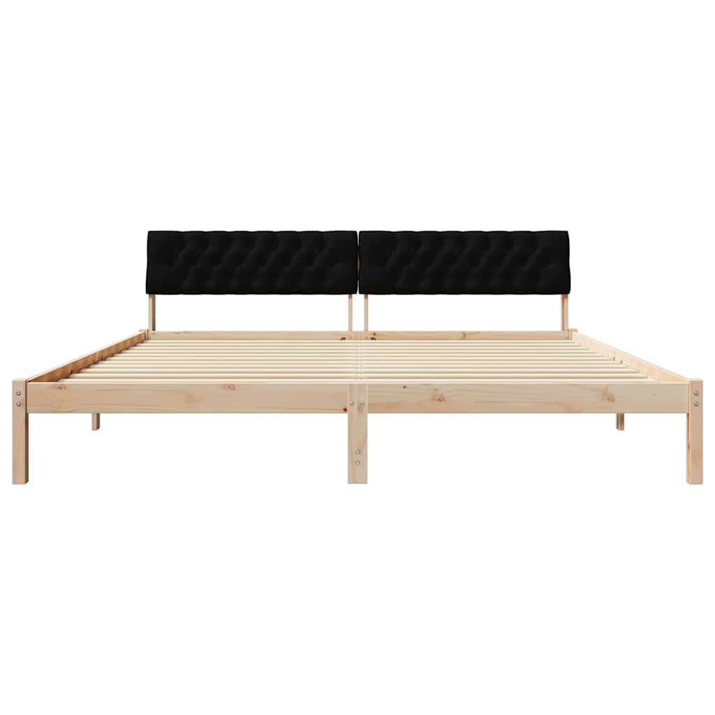 Bedframe Bruin en zwart 200 x 200 cm Massief grenenhout is nu te koop bij PeponiXL, paradijselijk wonen!