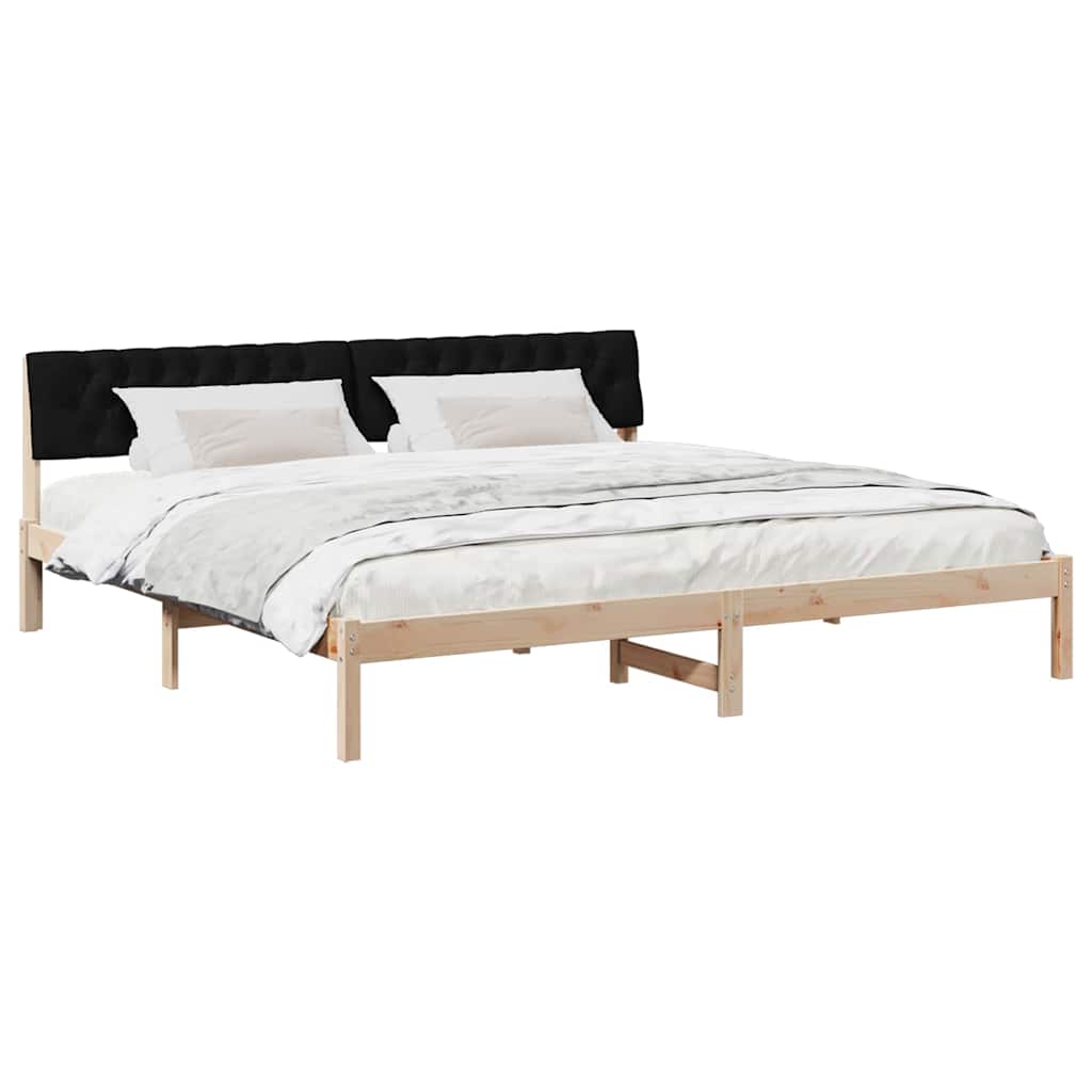 Bedframe Bruin en zwart 200 x 200 cm Massief grenenhout is nu te koop bij PeponiXL, paradijselijk wonen!