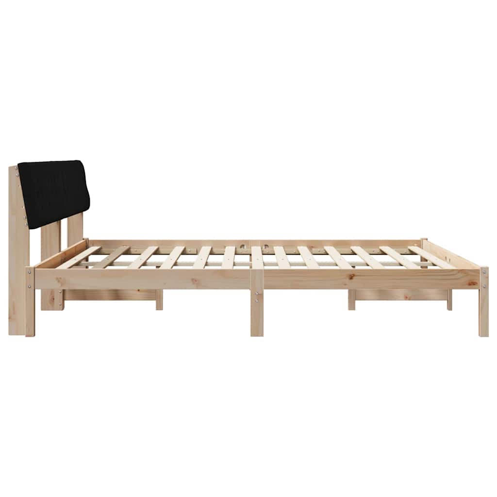 Bedframe Bruin en zwart 200 x 200 cm Massief grenenhout is nu te koop bij PeponiXL, paradijselijk wonen!