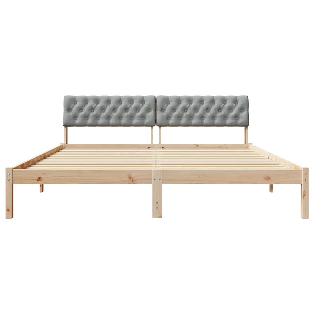 Bedframe Bruin en lichtgrijs 180 x 200 cm Massief grenenhout is nu te koop bij PeponiXL, paradijselijk wonen!