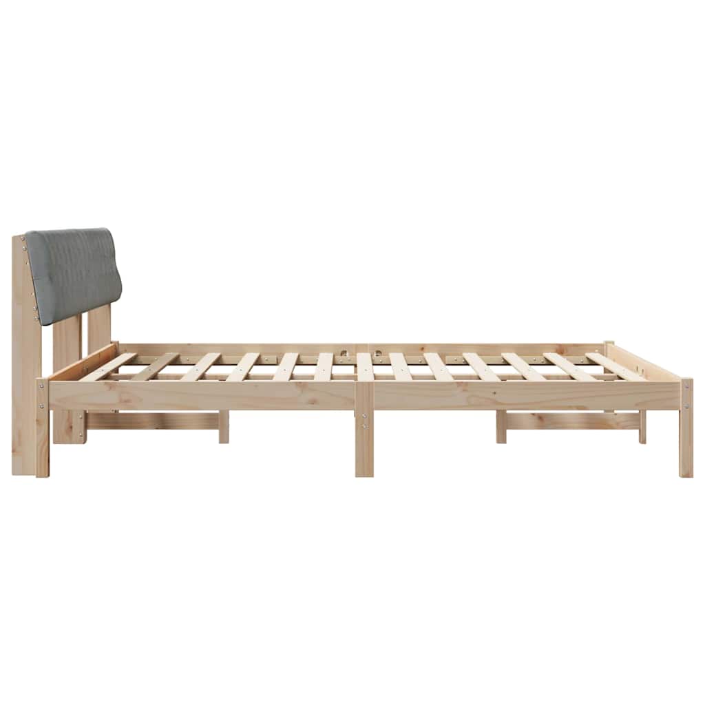 Bedframe Bruin en lichtgrijs 180 x 200 cm Massief grenenhout is nu te koop bij PeponiXL, paradijselijk wonen!