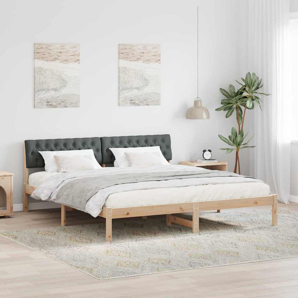 Bedframe Bruin en donkergrijs 180 x 200 cm Massief grenenhout is nu te koop bij PeponiXL, paradijselijk wonen!