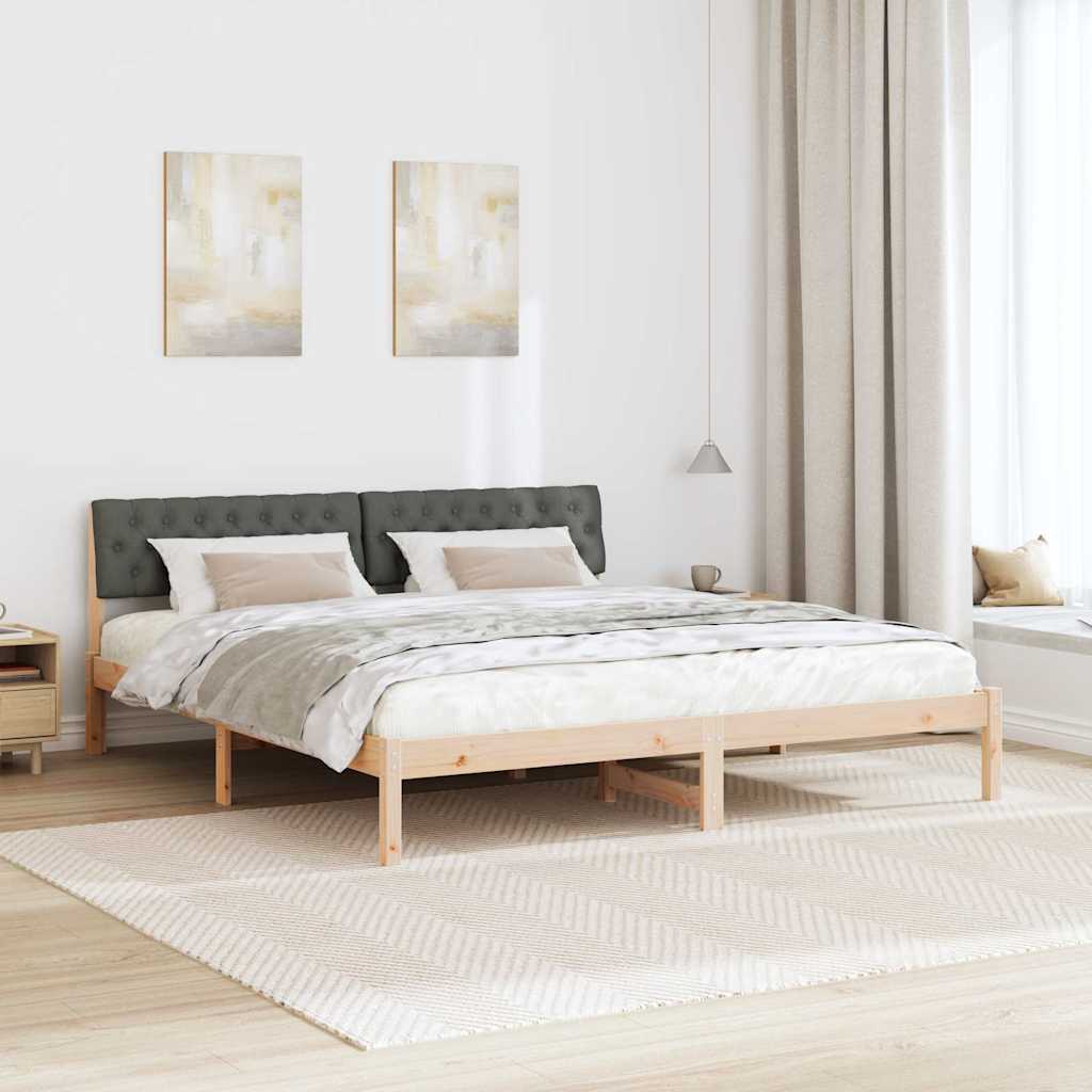 Bedframe Bruin en donkergrijs 180 x 200 cm Massief grenenhout is nu te koop bij PeponiXL, paradijselijk wonen!