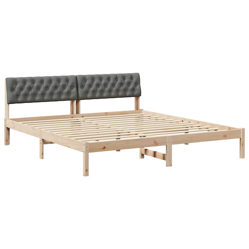 Bedframe Bruin en donkergrijs 180 x 200 cm Massief grenenhout is nu te koop bij PeponiXL, paradijselijk wonen!