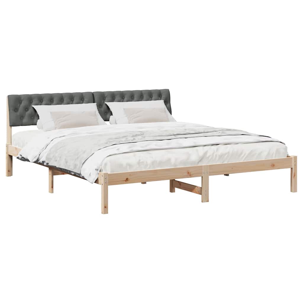 Bedframe Bruin en donkergrijs 180 x 200 cm Massief grenenhout is nu te koop bij PeponiXL, paradijselijk wonen!