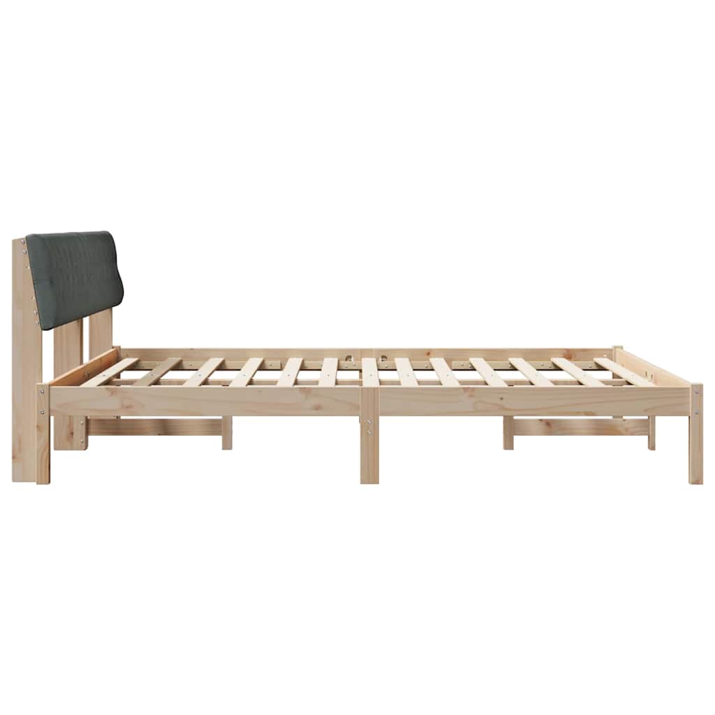 Bedframe Bruin en donkergrijs 180 x 200 cm Massief grenenhout is nu te koop bij PeponiXL, paradijselijk wonen!