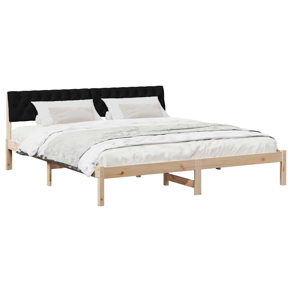 Bedframe Bruin en zwart 180 x 200 cm Massief grenenhout is nu te koop bij PeponiXL, paradijselijk wonen!