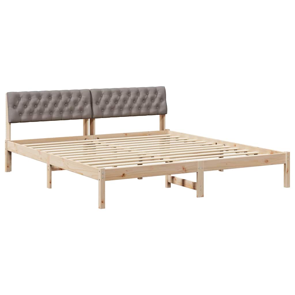 Bedframe Bruin en taupe 180 x 200 cm Massief grenenhout is nu te koop bij PeponiXL, paradijselijk wonen!