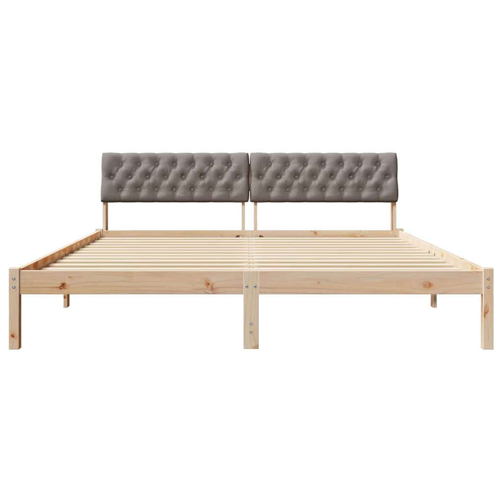 Bedframe Bruin en taupe 180 x 200 cm Massief grenenhout is nu te koop bij PeponiXL, paradijselijk wonen!